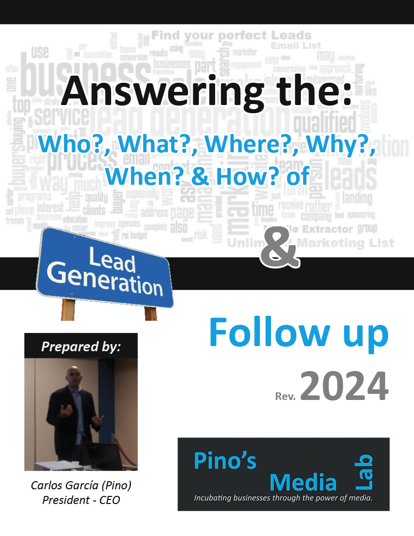 Answering the Who What Where Why When & How of Lead Generation & Follow Up by PML Rev022024 Cover